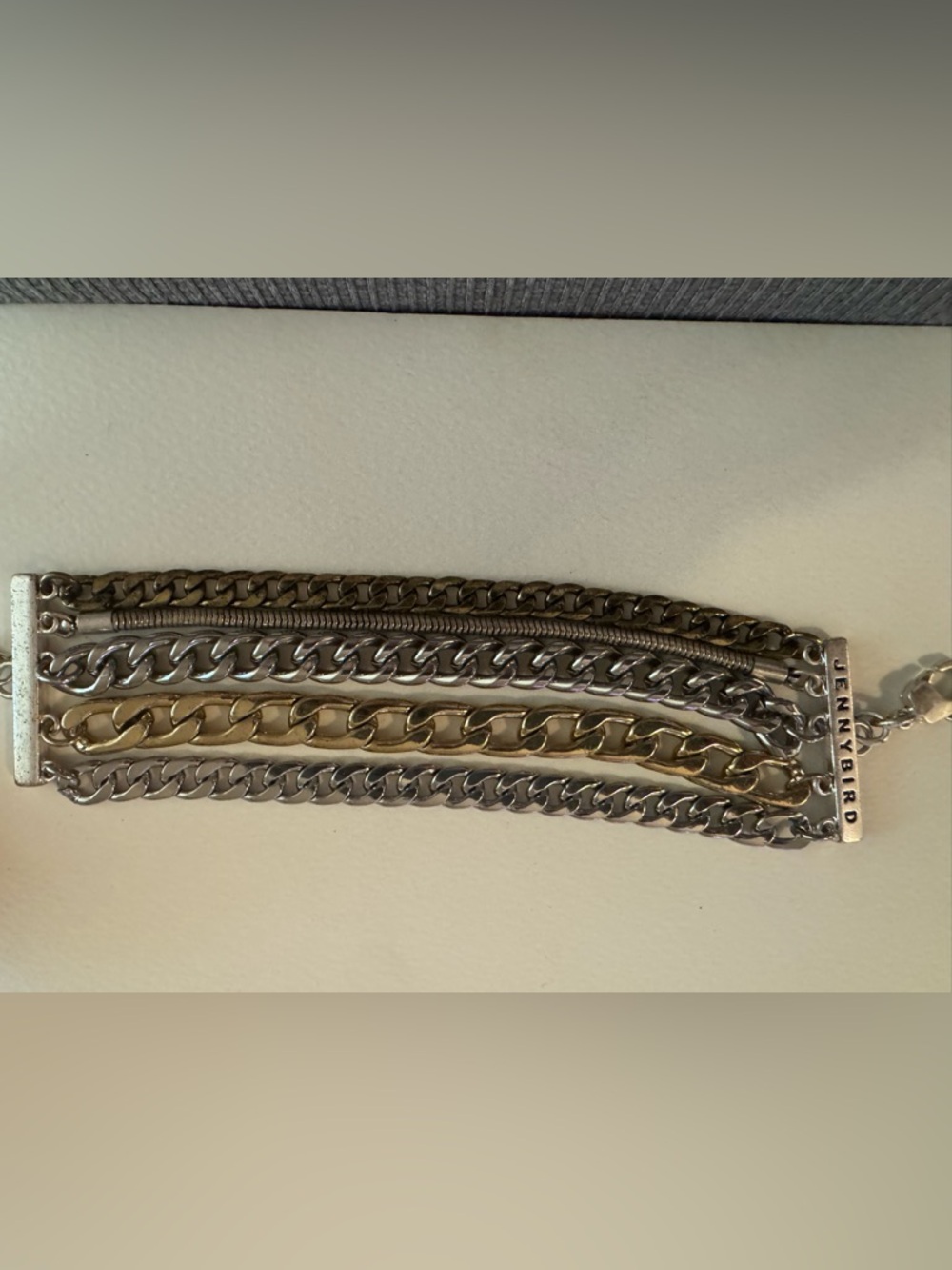 NWOT Jenny Bird Austin Cuff Mixed Metal Layered Chain Bracelet